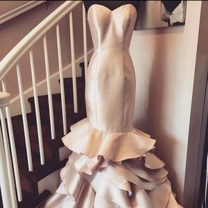 NWT Jovani mermaid long strapless blush style41622